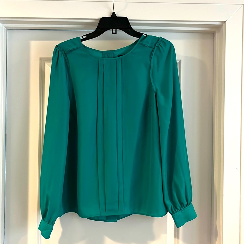 J. Crew Factory Solid Green Blouse